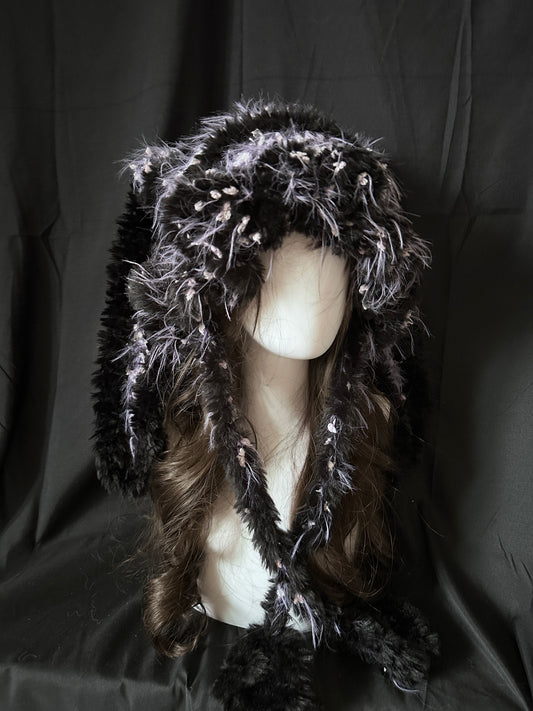 Crochet Cat Ear Beanie: Kuromi Purple Bunny Jellyfish Hat