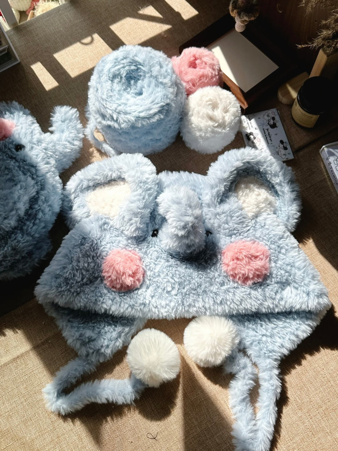Crochet Elephant Hat: Fluffy Blue Baby Elephant Beanie