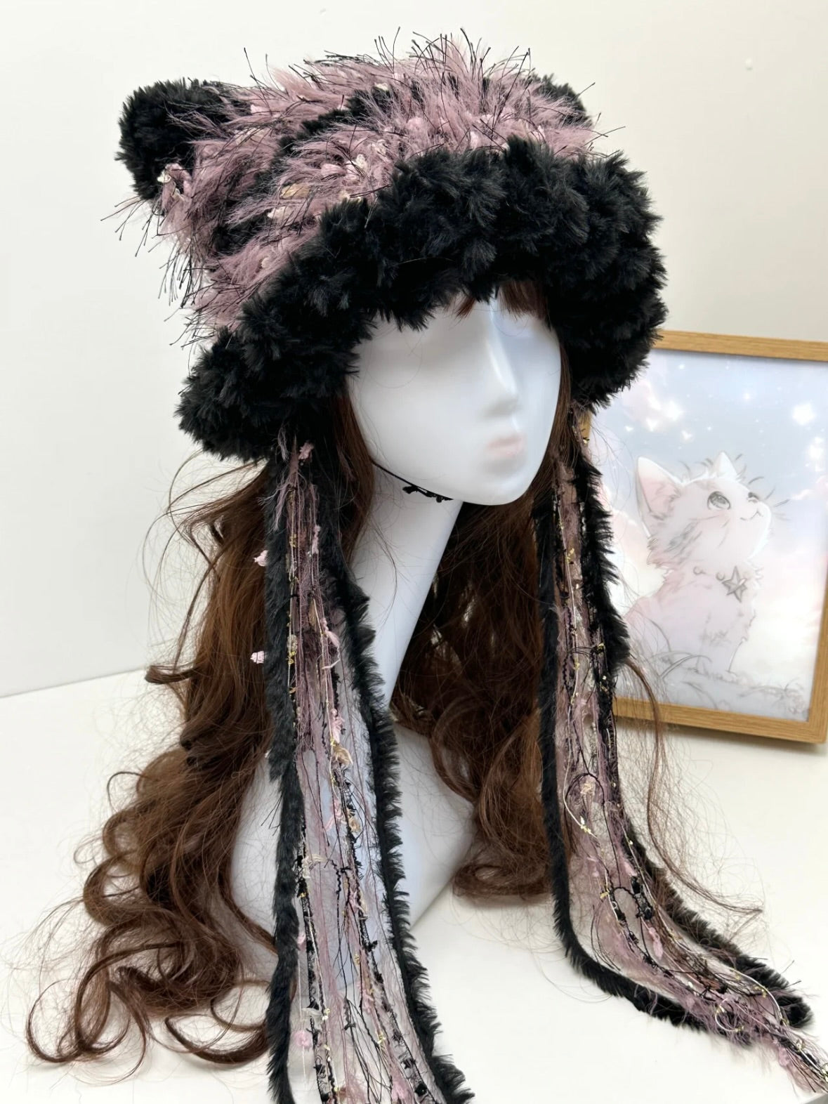 Crochet Cat Ear Beanie: Peninsula Rose Jellyfish Hat