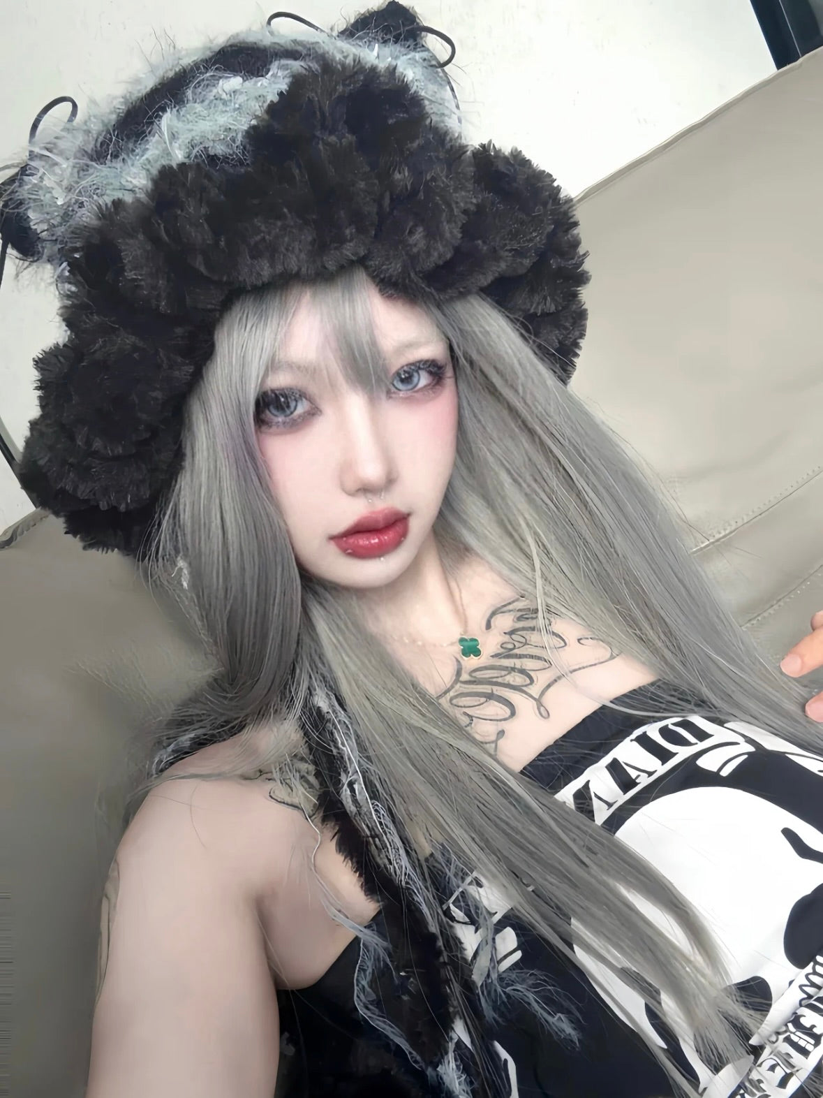 Crochet Cat Ear Beanie: Ink Wash Style Cat Ear Hat