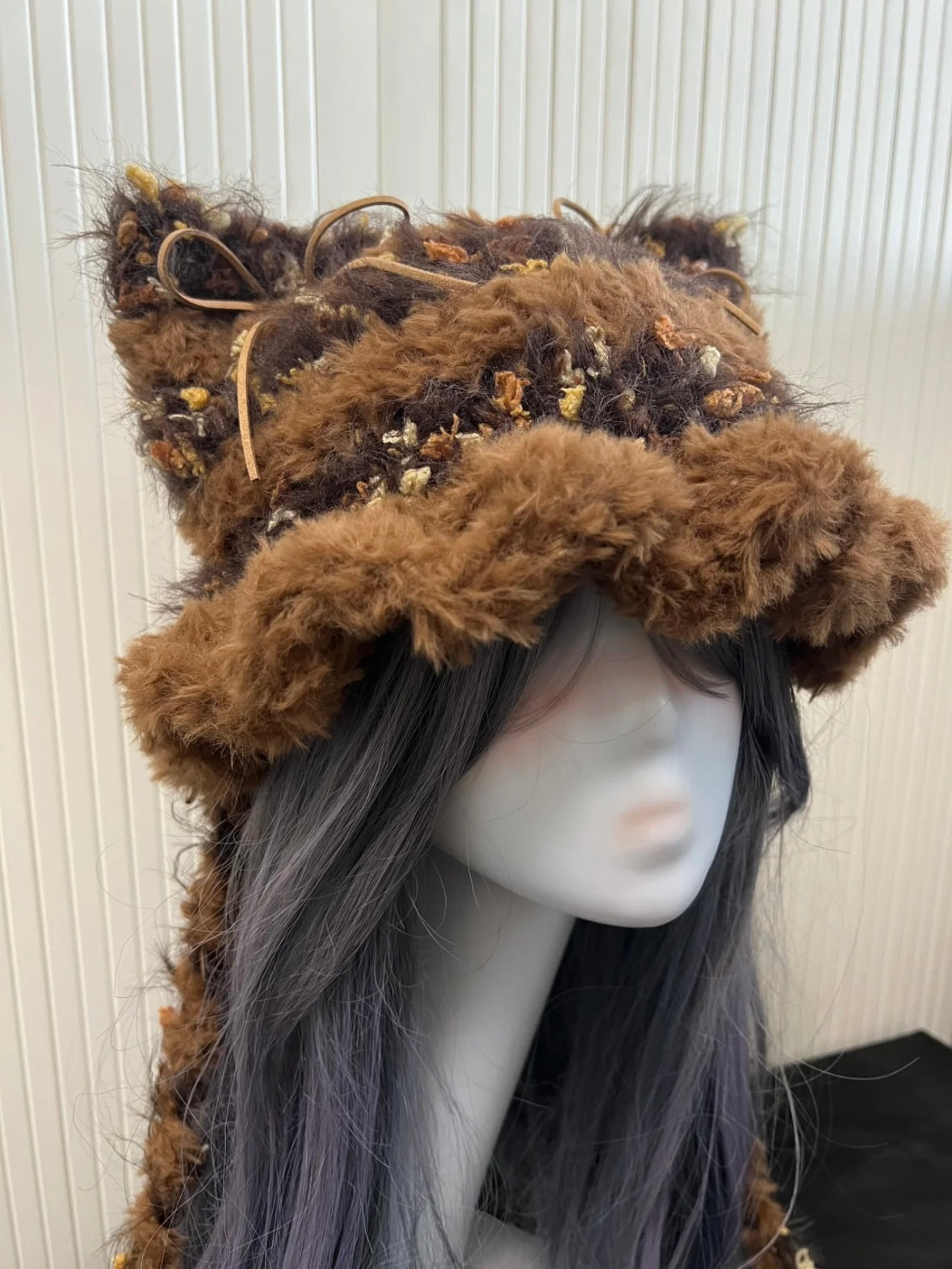 Crochet Cat Ear Beanie: Maple Maillard Jellyfish Hat