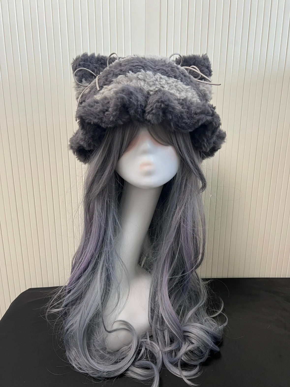 Crochet Cat Ear Beanie: Gray Jellyfish Hat