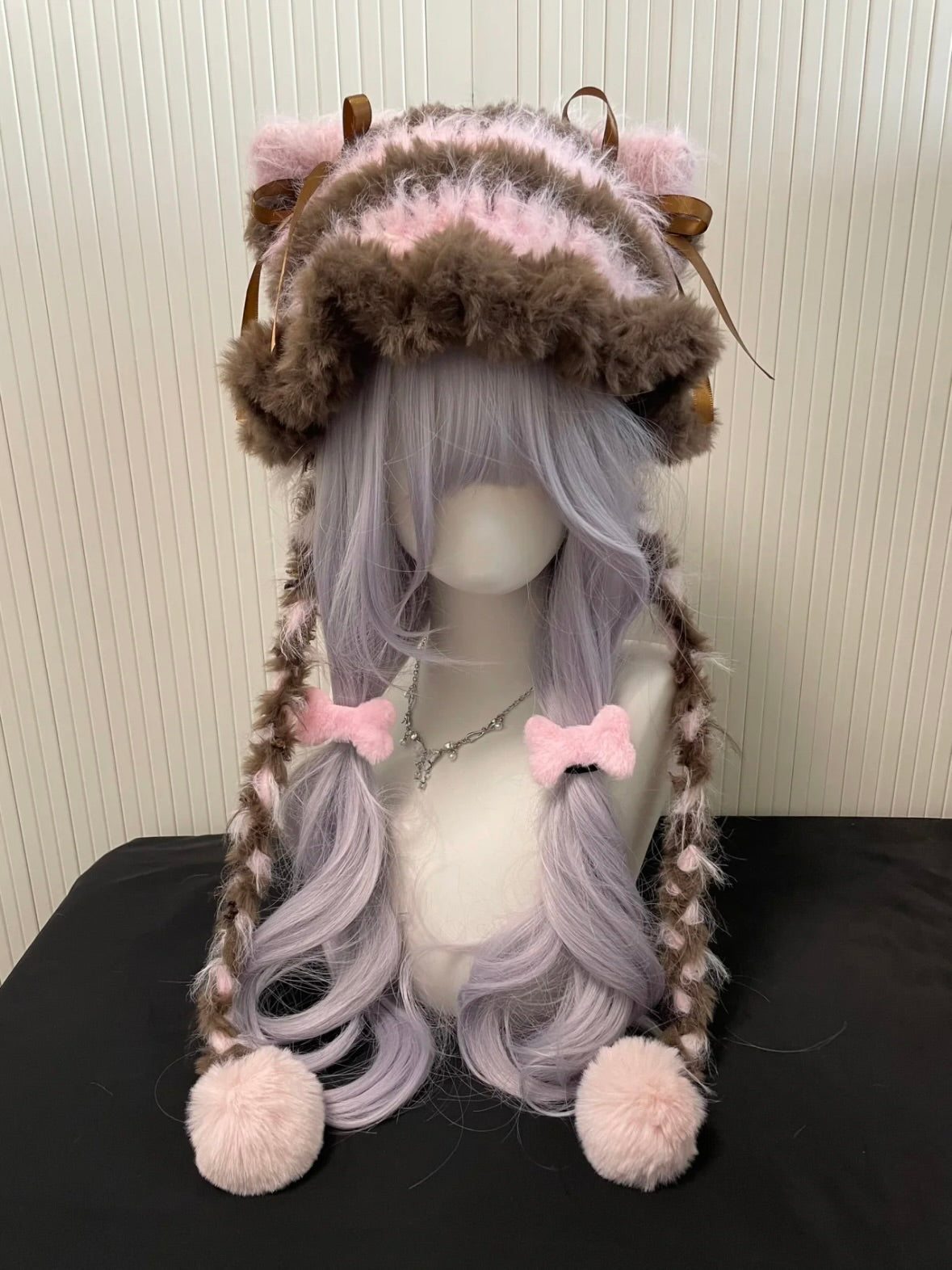 Crochet Cat Ear Beanie: Pink Brown Jellyfish Hat