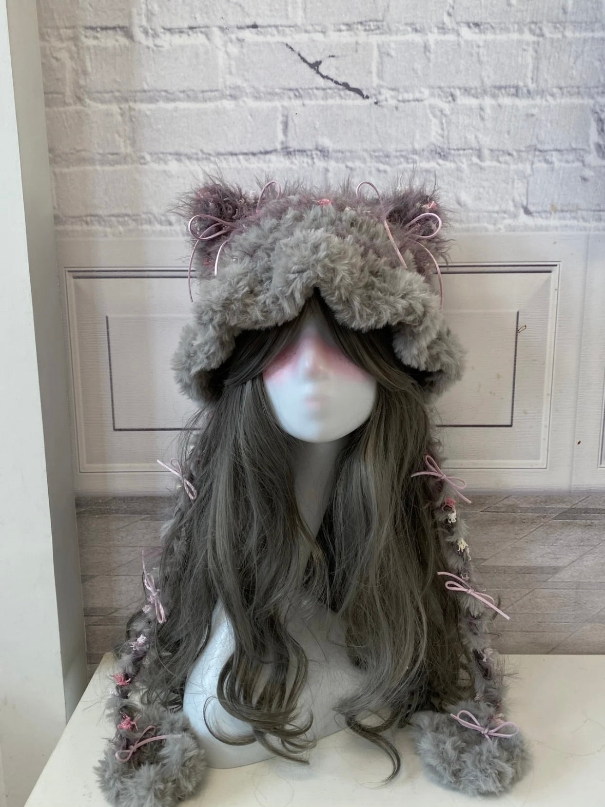 Crochet Cat Ear Beanie: Smoky Pink Jellyfish Hat