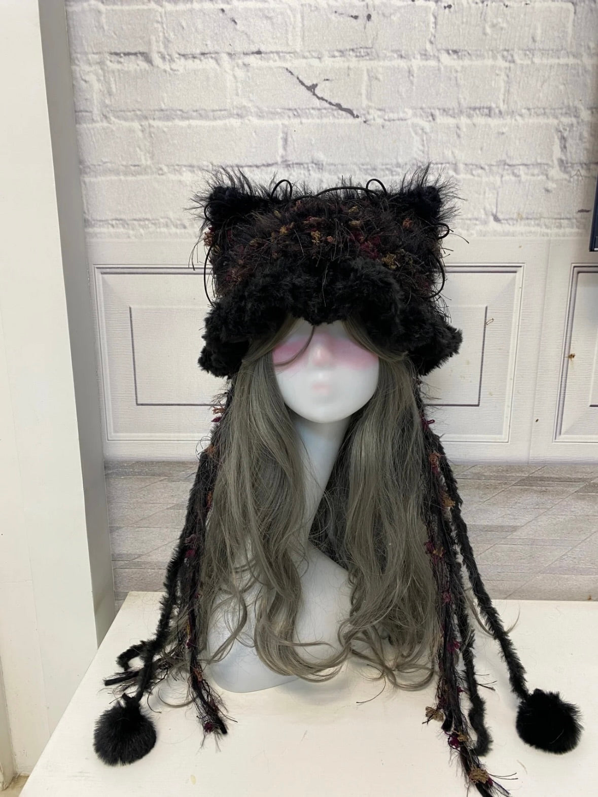 Crochet Cat Ear Beanie: Dried Rose Jellyfish Hat