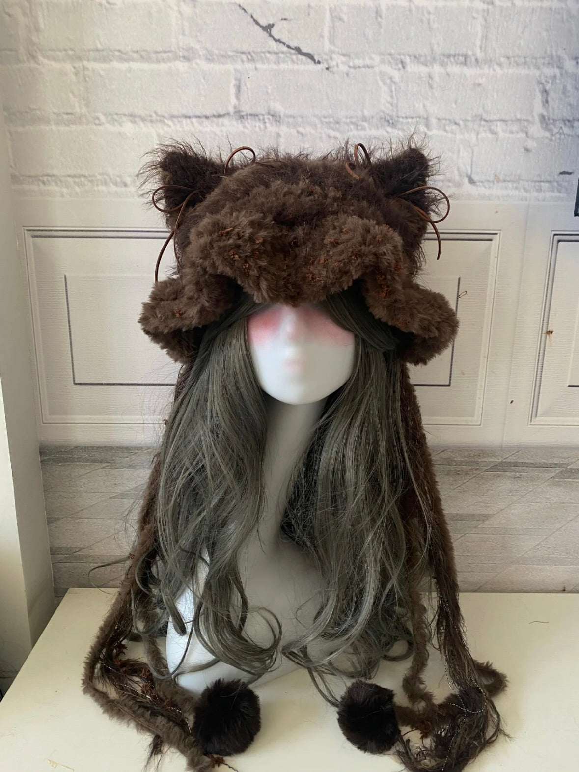 Crochet Cat Ear Beanie: Coffee Tone Jellyfish Hat