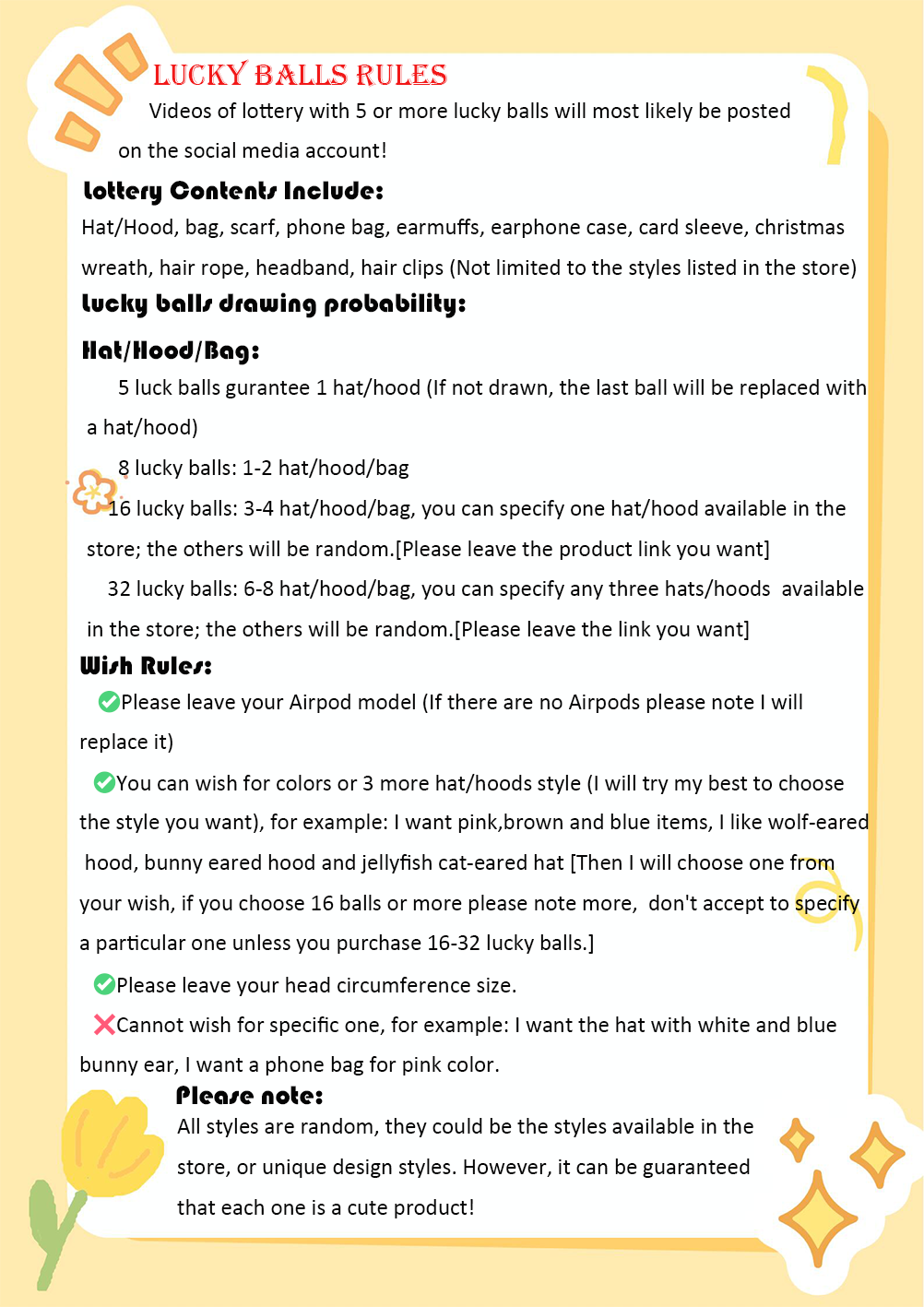 Lucky Balls (can wish color or style)