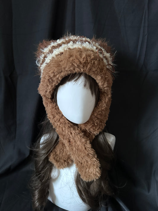 Crochet Bear Hat: Mocha Brown Teddy Hat