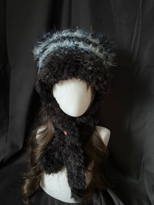 Crochet Bear Hat: Blue & Black Teddy Hat