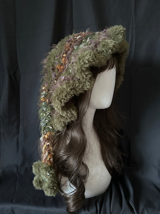 Crochet Witch Hat: Forest Green Fairy Witch Hat