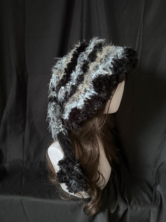 Crochet Witch Hat: Gray-Blue Dream Witch Hat