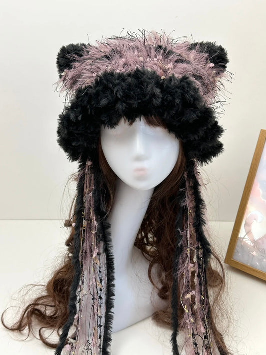Crochet Cat Ear Beanie: Peninsula Rose Jellyfish Hat