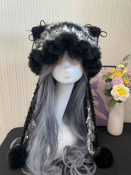Crochet Cat Ear Beanie: Ink Wash Style Cat Ear Hat