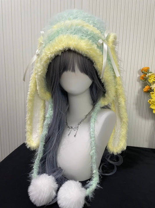 Yellow & Green Bunny Hood – Detachable Ears Edition