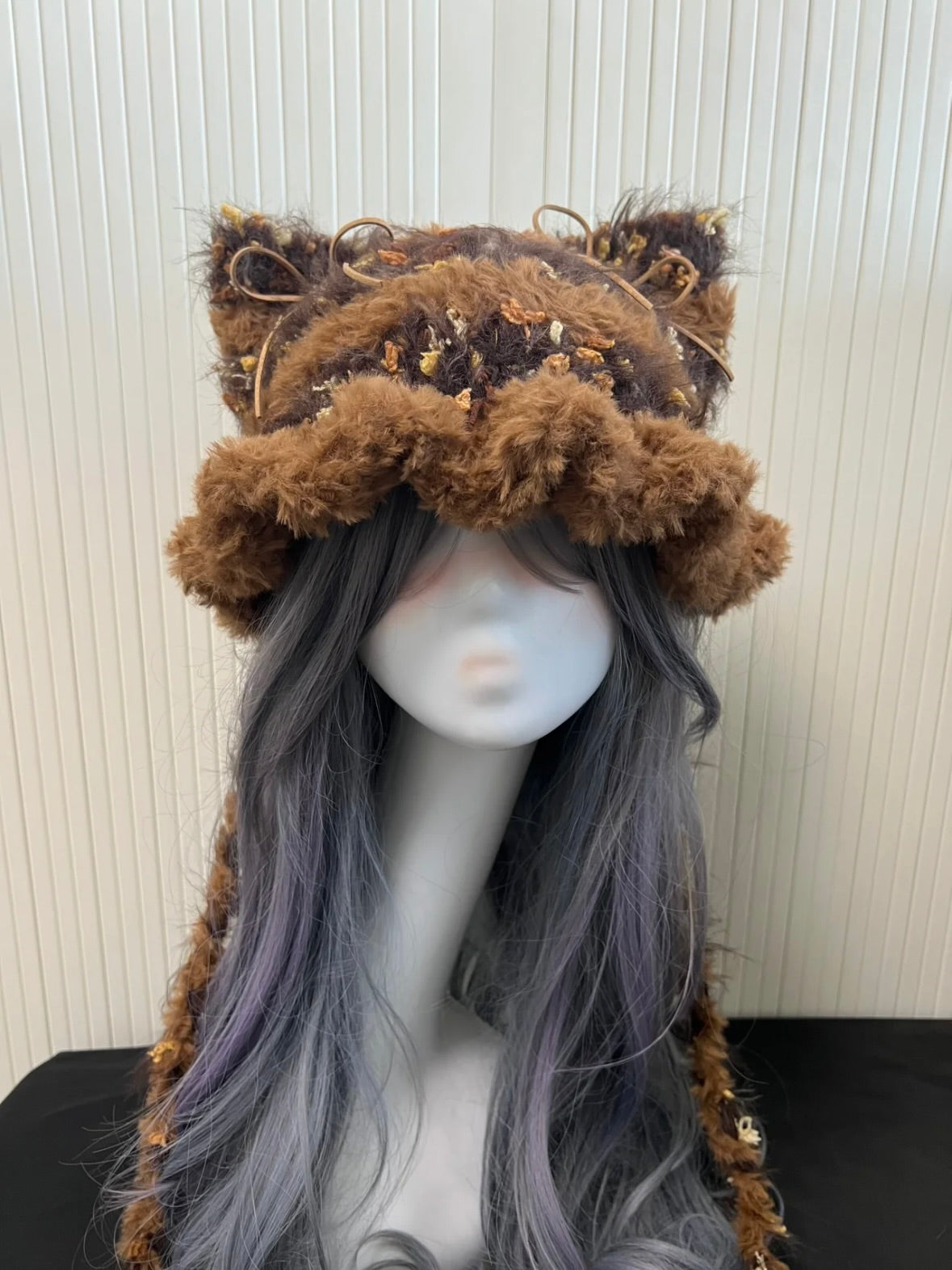 Crochet Cat Ear Beanie: Maple Maillard Jellyfish Hat