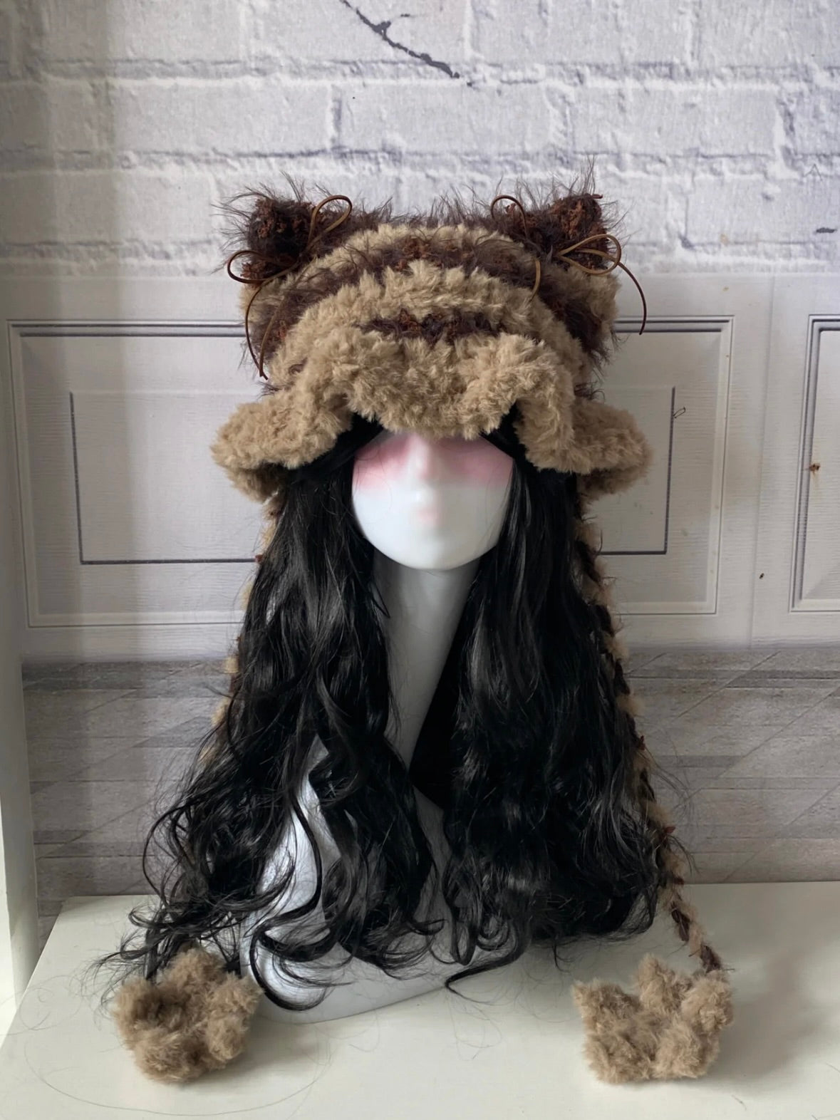 Crochet Cat Ear Beanie: Maillard Tone Jellyfish Hat