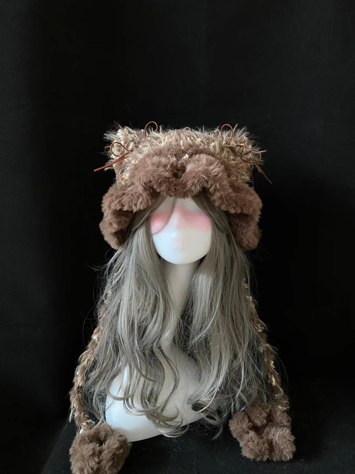 Crochet Cat Ear Beanie: Maillard Tone Jellyfish Hat