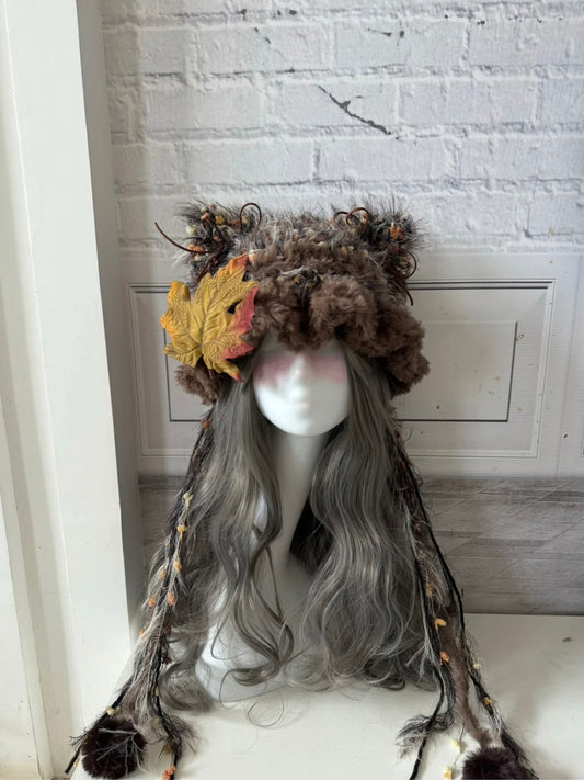 Crochet Cat Ear Beanie: Autumn Jellyfish Hat