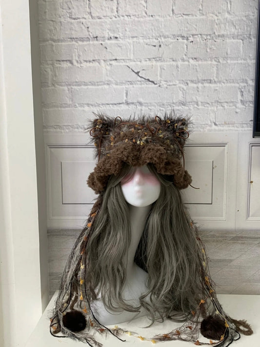 Crochet Cat Ear Beanie: Warm Tea Jellyfish Hat