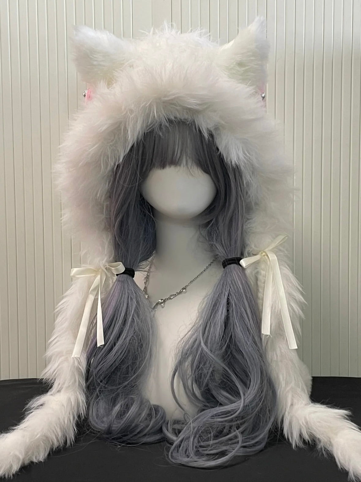 Snow White Fox-Eared Hood | Handmade Crochet Animal Hat | Cute Winter Gift