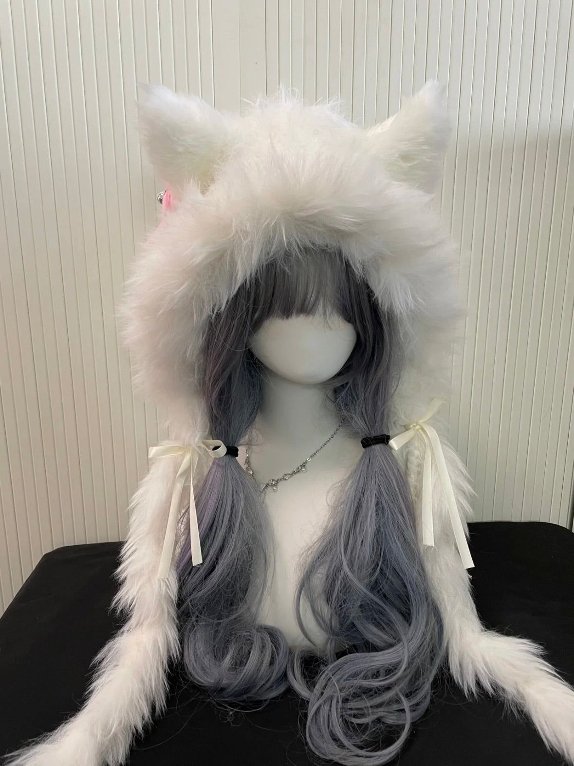 Snow White Fox-Eared Hood | Handmade Crochet Animal Hat | Cute Winter Gift