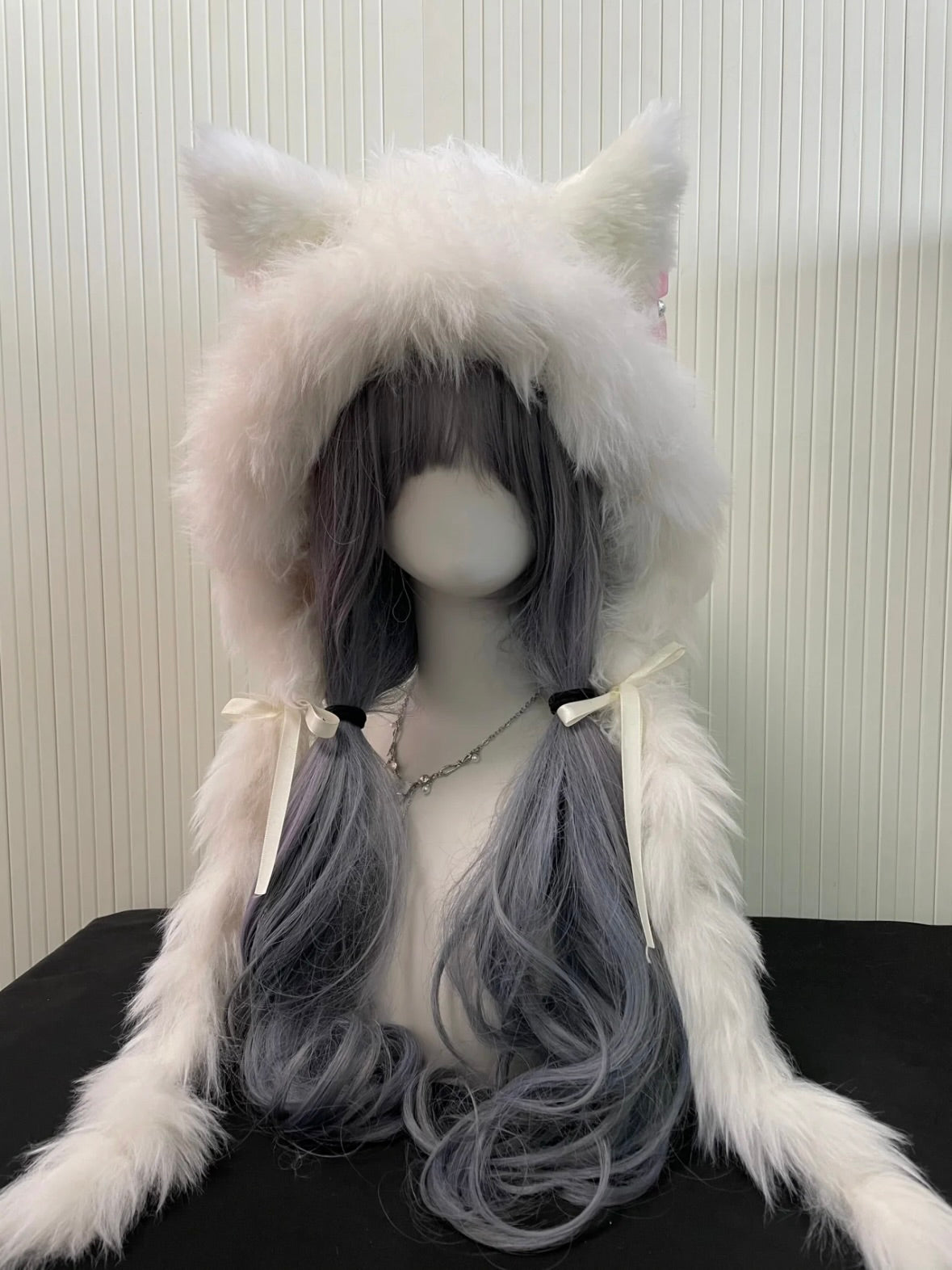Snow White Fox-Eared Hood | Handmade Crochet Animal Hat | Cute Winter Gift