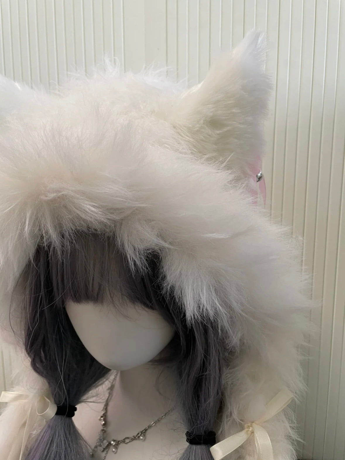 Snow White Fox-Eared Hood | Handmade Crochet Animal Hat | Cute Winter Gift