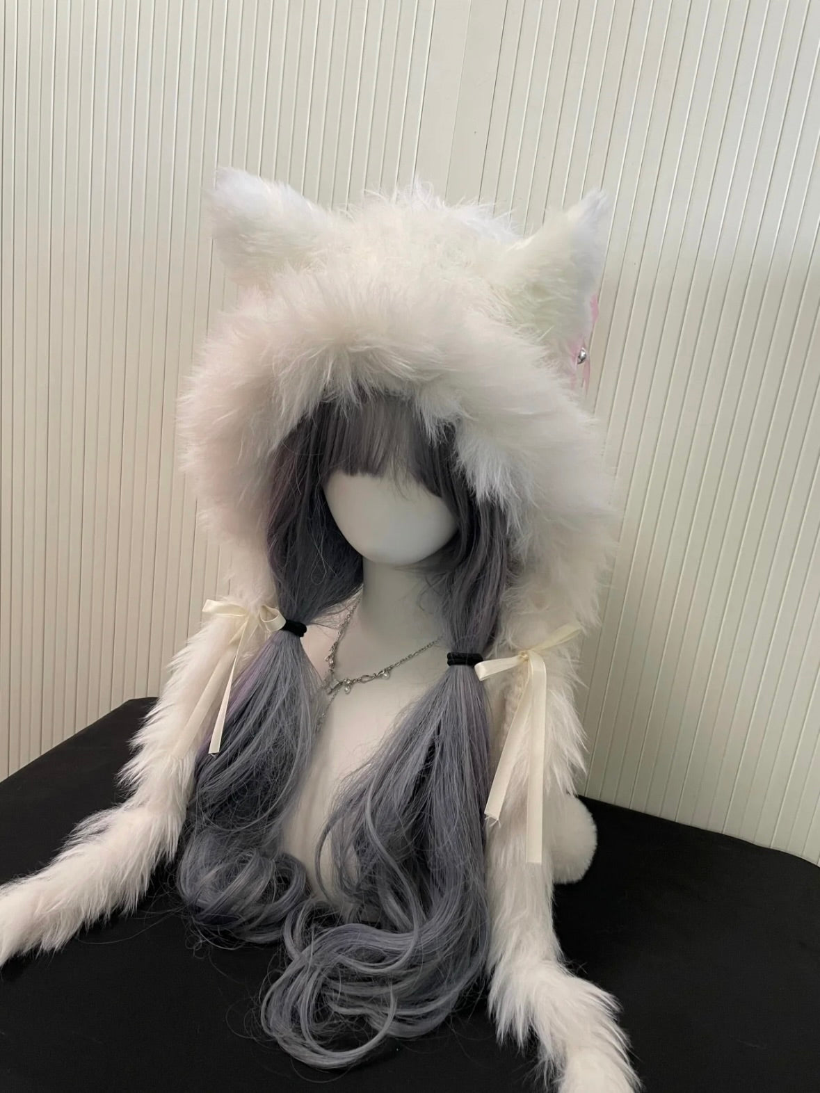 Snow White Fox-Eared Hood | Handmade Crochet Animal Hat | Cute Winter Gift