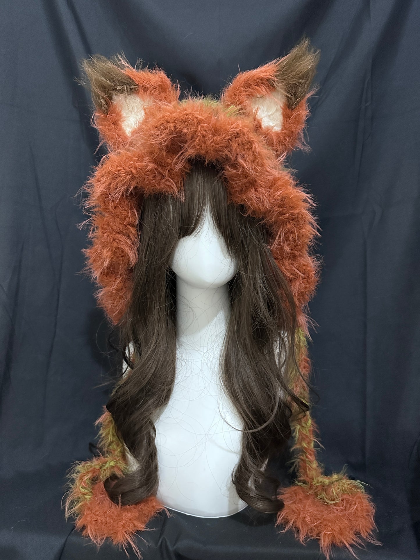 Gehäkelter Nick Zootopia Fuchs Ohr Kapuze Handgemachte Tierohrenmütze, Cosplay Kapuze