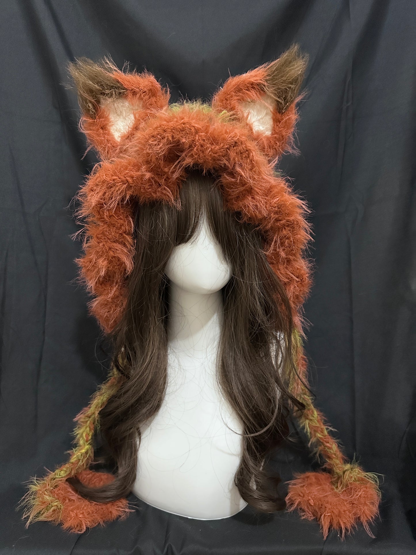 Gehäkelter Nick Zootopia Fuchs Ohr Kapuze Handgemachte Tierohrenmütze, Cosplay Kapuze