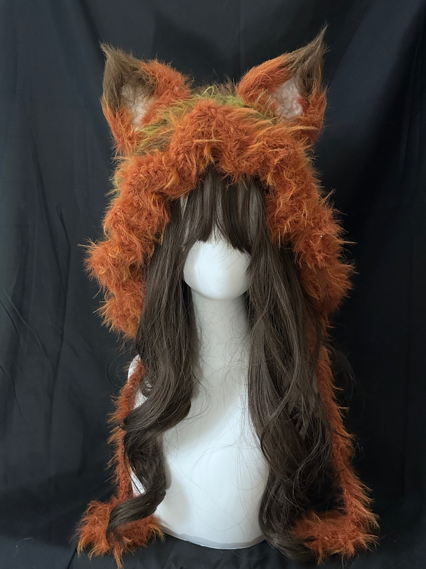 Gehäkelter Nick Zootopia Fuchs Ohr Kapuze Handgemachte Tierohrenmütze, Cosplay Kapuze
