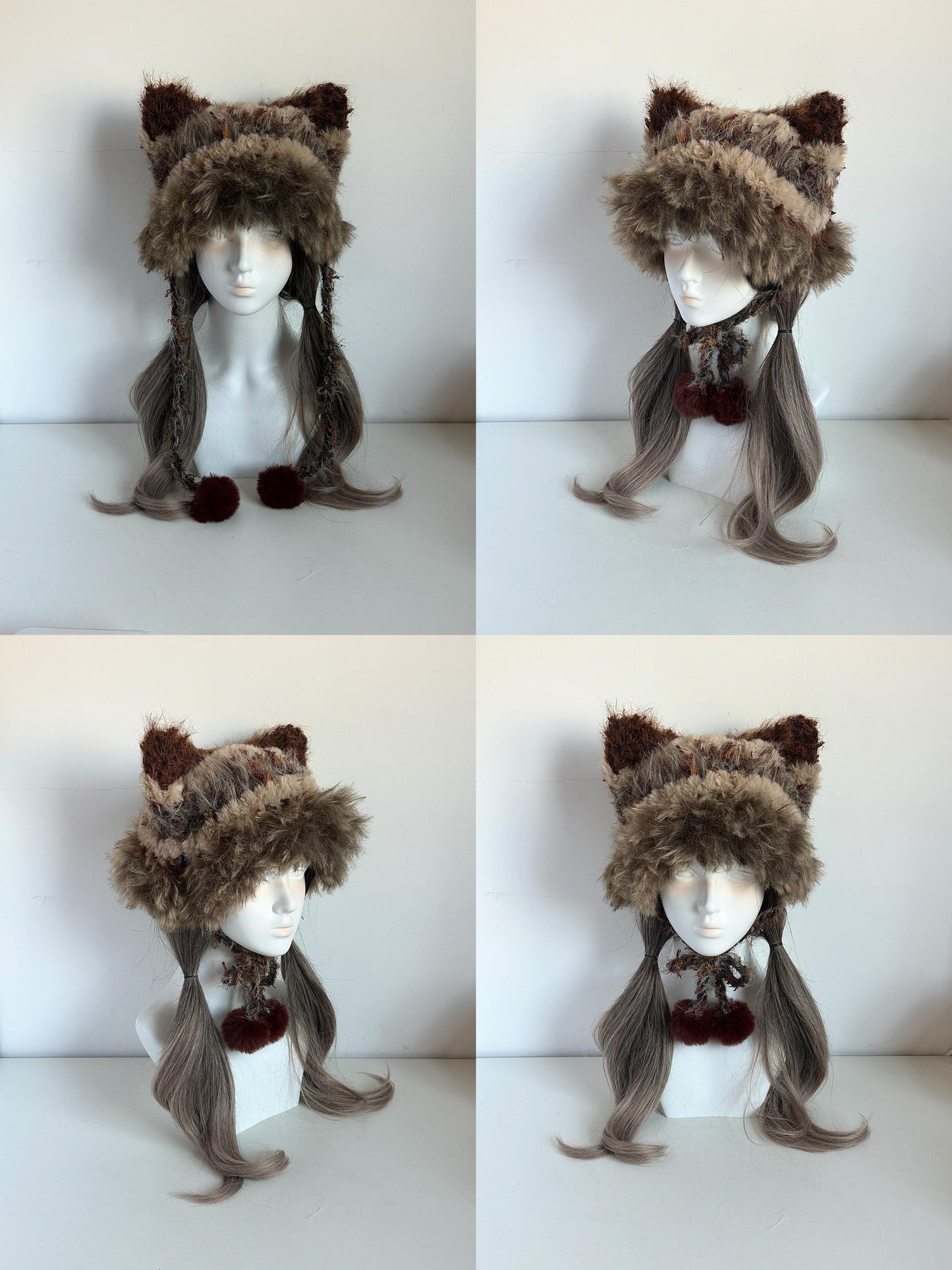 Bonnet à oreilles de chat Wilderness, Bonnet à oreilles de chat en crochet fait main, Chapeau animal douillet