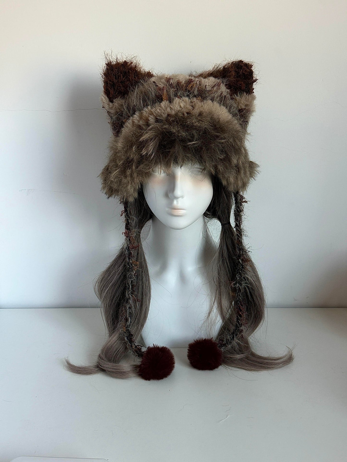 Bonnet à oreilles de chat Wilderness, Bonnet à oreilles de chat en crochet fait main, Chapeau animal douillet
