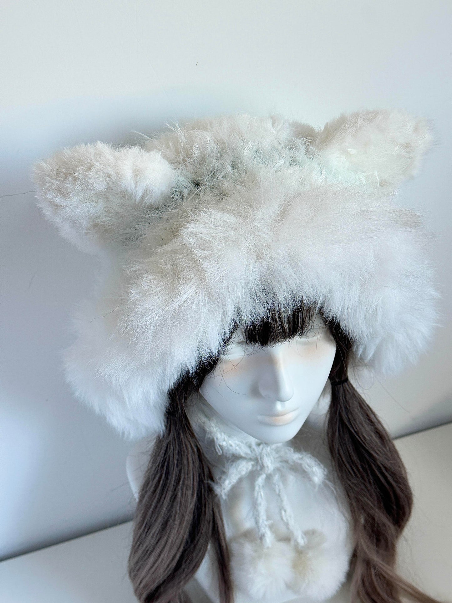 Fox-Eared Hood, Handmade Crochet Fox Hood, Cute Animal Hooded Hat