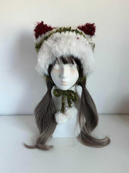 Bonnet chat avec grelots, Bonnet en crochet fait main avec oreilles de chat, Joli bonnet d'hiver ludique