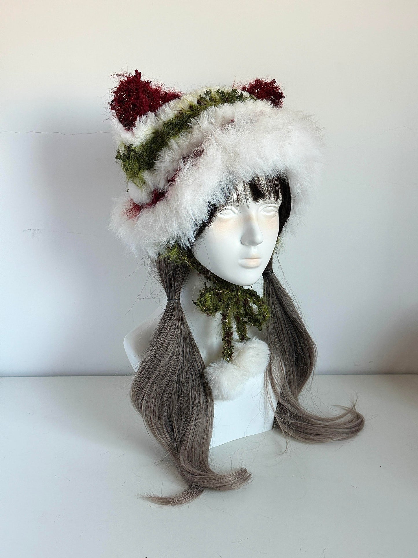 Bonnet chat avec grelots, Bonnet en crochet fait main avec oreilles de chat, Joli bonnet d'hiver ludique