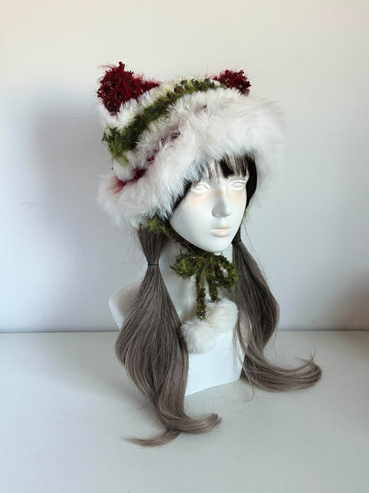 Bonnet chat avec grelots, Bonnet en crochet fait main avec oreilles de chat, Joli bonnet d'hiver ludique