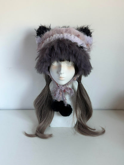 Starlight Cat-Eared Hat, Handmade Crochet Cat Ear Beanie, Dreamy Night Hat