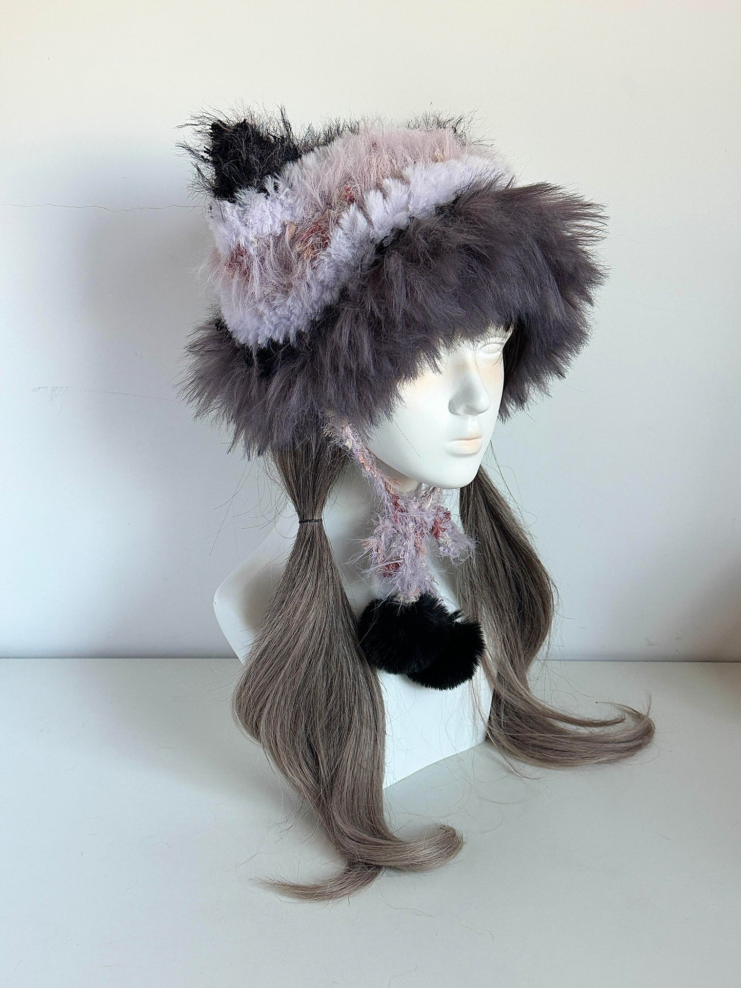Starlight Cat-Eared Hat, Handmade Crochet Cat Ear Beanie, Dreamy Night Hat