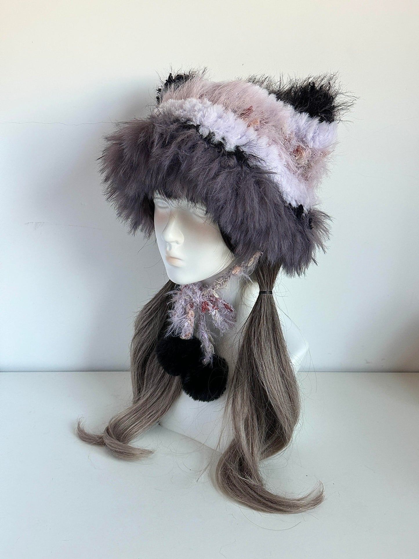 Starlight Cat-Eared Hat, Handmade Crochet Cat Ear Beanie, Dreamy Night Hat