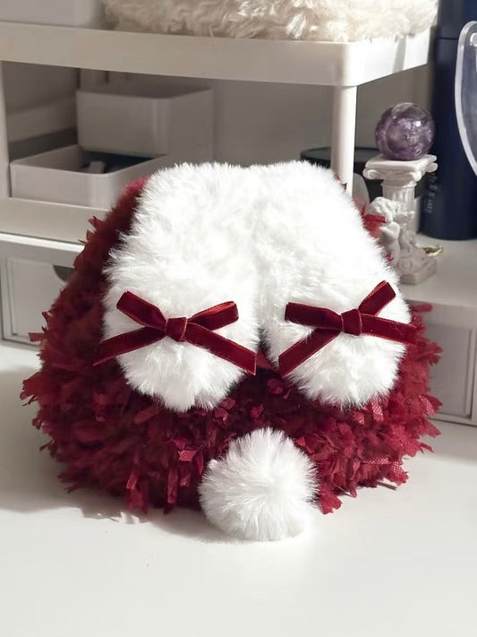 Fluffy Bunny Ear Backpack Kawaii Rabbit Backpack Cute Plush Bunny Bag Lolita Bunny Backpack