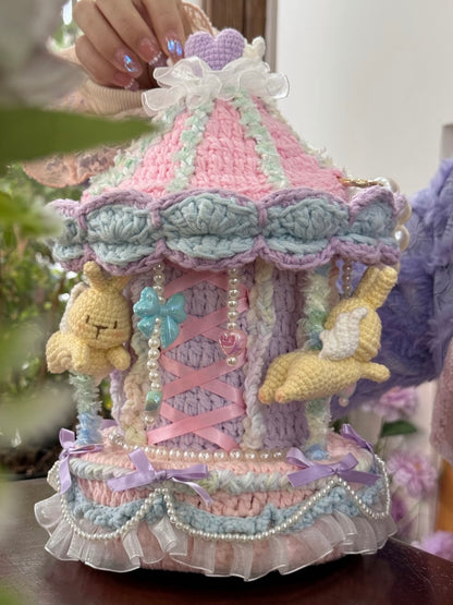 Sac de boîte à musique carrousel en crochet, sac à main carrousel Kawaii, sac à main original fait main